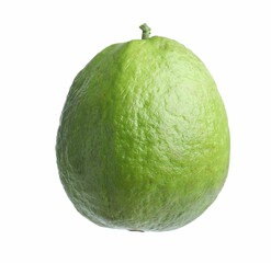One fresh guava fruit isolated on white
