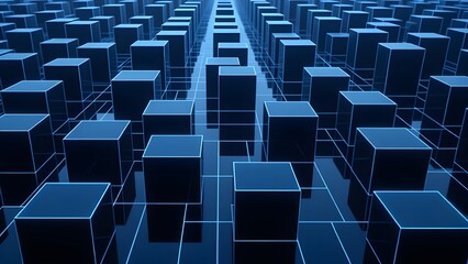 Fototapeta premium The light of technology in the pixel maze