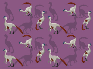 Obraz premium Dinosaur Eoneophron Cute Cartoon Character Seamless Wallpaper Background