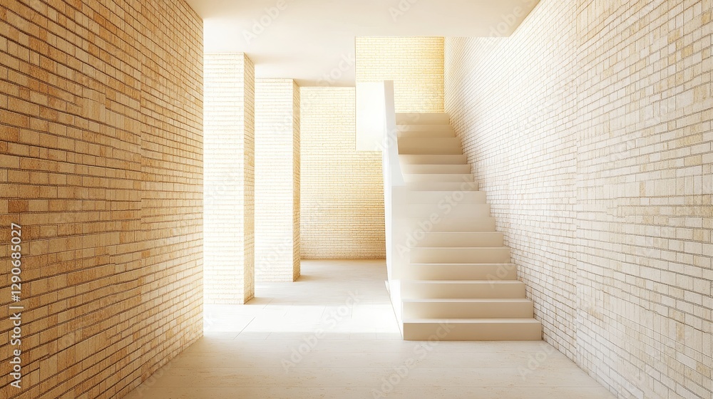 Poster modern architectural design of a stacked building with natural elements, showcasing innovative struc