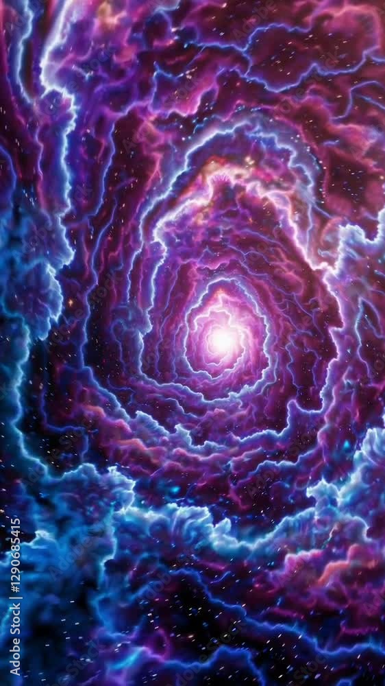Wall mural celestial spiral nebula swirl in vivid evolutionary colors through deep space