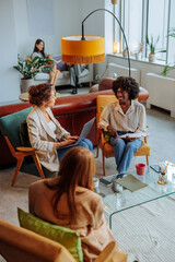 Managers having an interview with an intern