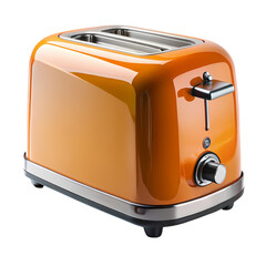 Orange Retro Toaster: Vintage Kitchen Appliance isolated on transparent background