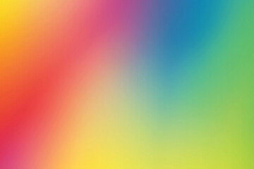 Obraz premium Vivid Gradient Background with Blending Hues of Yellow, Red, Pink, Blue, and Green for Artistic Projects. Generative Ai