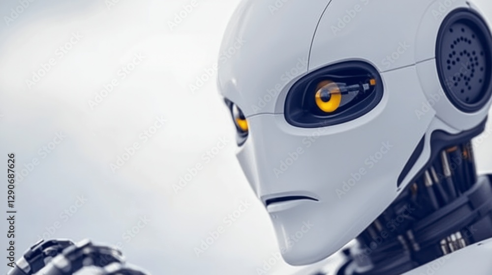 Aufkleber futuristic robot ai artificial intelligence technology close up innovation cybernet