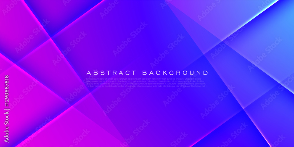 Wall mural abstract futuristic 3d background with gradient purple and blue color background. overlap shadow and