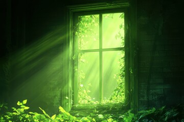 End Of Support. Dramatic Wallpaper Design with Green Glow Scene