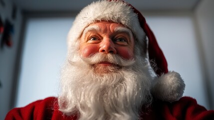 Naklejka premium Jolly Santa Claus Portrait Christmas Holiday Cheer Festive Season