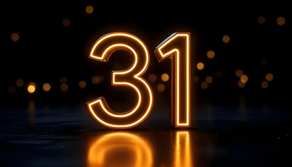 Glowing Golden Number 31 Celebration

