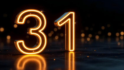 Glowing Golden Number 31 Celebration
