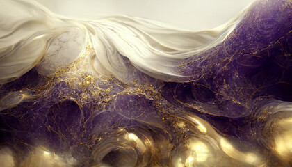 Abstract purple and gold marble textured background	