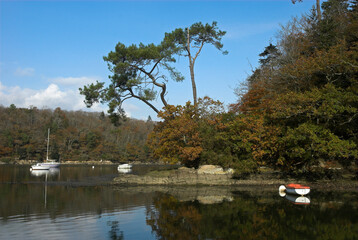 Riviére l'Odet, Pors Meillou, Gouesnac'h, 29, Finistere, France
