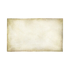 Parchment beige sheet of vintage paper. Old craft paper. Hand drawn watercolor isolated illustration of papyrus. Template with copy space for text for retro design, postcards, cards, invitations.