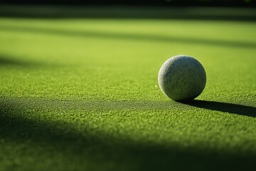Field Hockey Ball. Action Shot of Team Sport on the Pitch