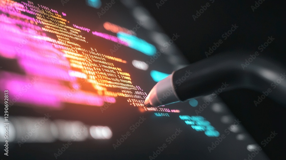 Aufkleber digital finance cryptocurrency transactions coding stylus future tech