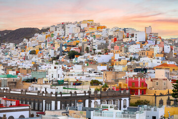 Spain, Las Palmas - 02.01.2025: Panoramic  view of the Las Palmas, capital Gran Canaria, Canary Islands, Spain.
