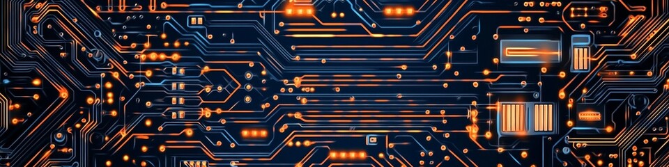 Electronic Circuit Board, Technology Background, Abstract Digital Network, Electronic Components