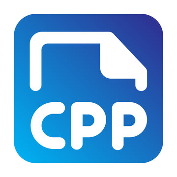 CPP file type solid gradien icon