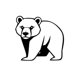 Simple Line Art Illustration of a Polar Bear: A Stylized Representation, in black and white.