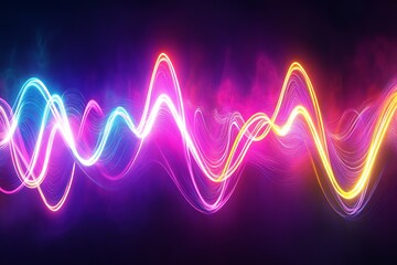 Abstract Neon Wave Design