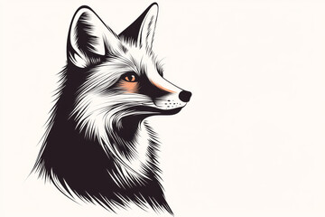 Obraz premium A detailed illustration of a fox showcasing its beautiful features and keen expression.