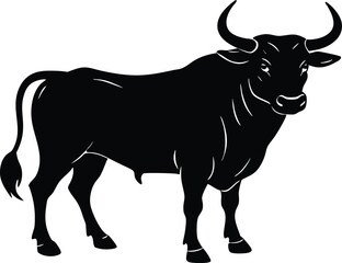 Bull majestic  silhouette vector illustration