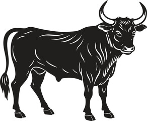 Bull majestic  silhouette vector illustration