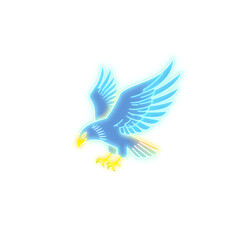 Fototapeta premium Eagle holographic 3D icon. neon symbol vector illustration isolated on white background. Generative AI