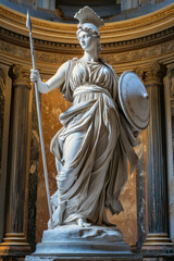 An elegant marble statue of Athena