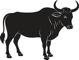 Bull majestic  silhouette vector illustration