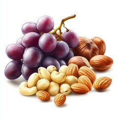 Mixed Nuts and Grapes Healthy Snack