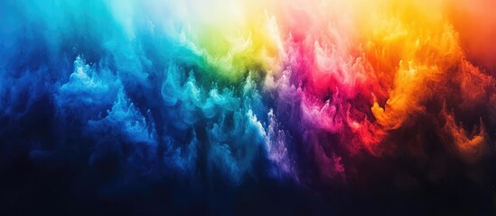 Fototapeta premium Vibrant abstract background showcasing swirling colors of blue, purple, orange, and pink blending seamlessly in a dreamy cloud-like formation.