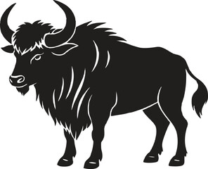 Bull majestic  silhouette vector illustration
