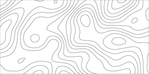 Abstract white contour wave lines topographic background, lines map seamless pattern, modern wallpaper texture and realistic design used for banner and posters, mountain relief geographic pattern.