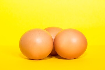 Eggs on a Yellow Background