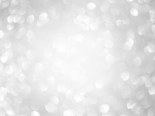 Background grey bokeh abstarct white beige circle light texture bubble blur pattern defocused glowing sparkle snow glitter snowflake magig backdrop ecosystem foreground card silver space decoration.