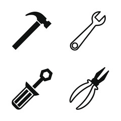 Vector Set of Tools Icons for Technicians