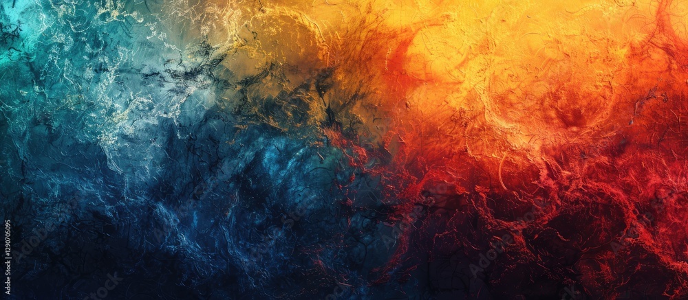 Aufkleber vibrant abstract backdrop featuring deep blue, fiery orange, and rich red textures creating a dynami