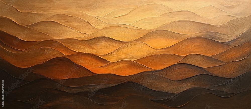 Aufkleber warm caramel gradient with smooth wavy textures blending brown and orange hues creating an abstract 