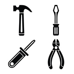 Minimal Tool Set Icons for Home Improvement