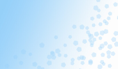 Blue gradient background with transparent hexagonal shapes. Abstract geometric design with soft blur effect and copy space for text