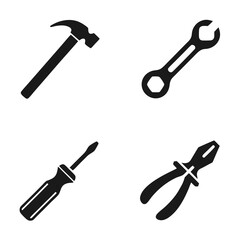 Basic Tools Icon Set for Home Repairs