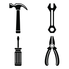 Set of Handy Tools Icons for DIY Projects