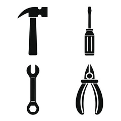Tools Icon Set for Crafting and Repairing