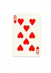 A vintage playing card isolated on a white background.