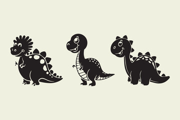 Cute Dinosaur Silhouette Collection vector © somaiya