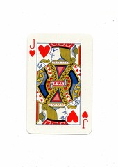 A jack of hearts playing card on a white background.
