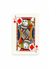 A vintage playing card isolated on a white background.