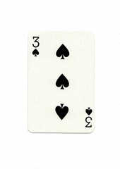 A vintage playing card isolated on a white background.