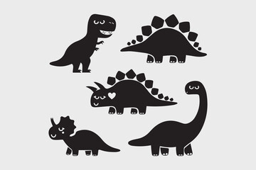 Cute Dinosaur Silhouette Collection vector © somaiya
